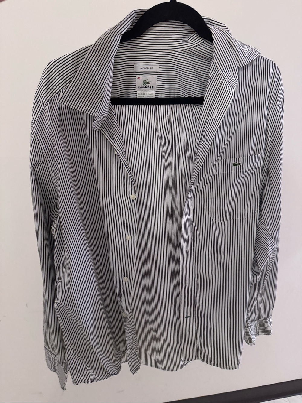 Lacoste Men's Pinstripe Dress Shirt